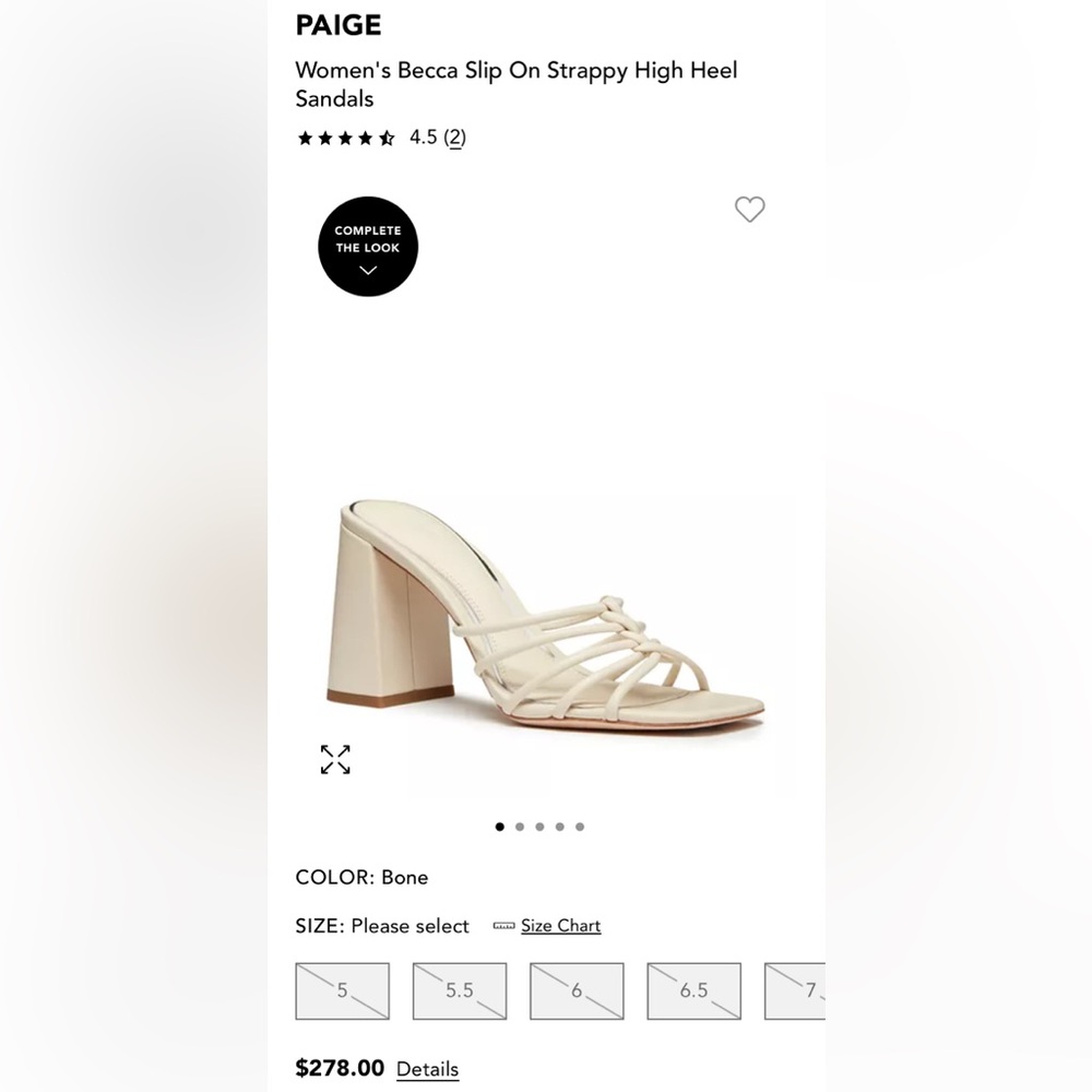 PAIGE “Becca” Slip On Strappy High Heel Sandals, Bone, Size US 9, NWOB. - Picture 11 of 11